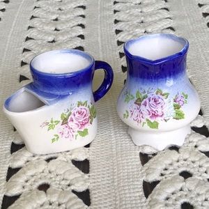 Vintage Glass Shaving Mug & Brush Holder